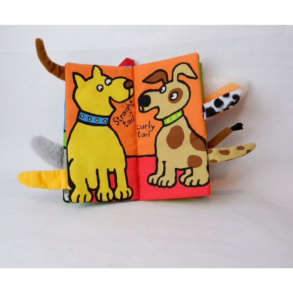 Jellycat Baby Toddler Puppy Tails Crinkle Soft Book Toy - Picture 2 of 11